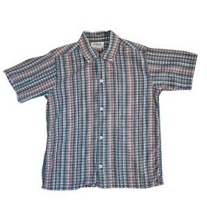 Vintage 1950s Town Topic Plaid Button Down Short Sleeved Shirt